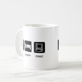 Ich esse, schlafe und kodiere kaffeetasse (Vorderseite Links)