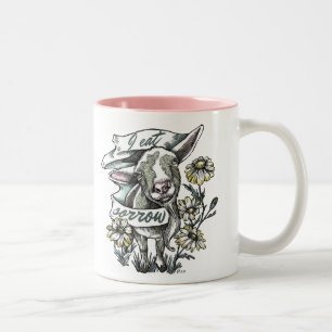 Ich esse Sorrow: Happy Goat und Daisis Zweifarbige Tasse