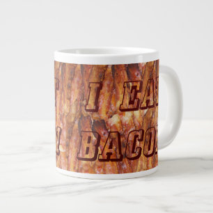 Ich esse Speck Text mit Hintergrund Jumbo-Tasse