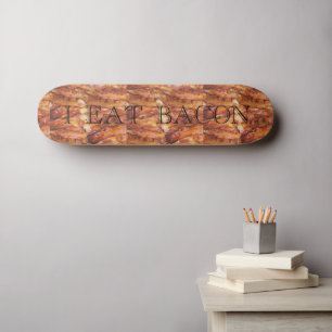 Ich esse Speck Text mit Hintergrund Skateboard