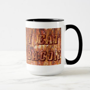 Ich esse Speck Text mit Hintergrund Tasse