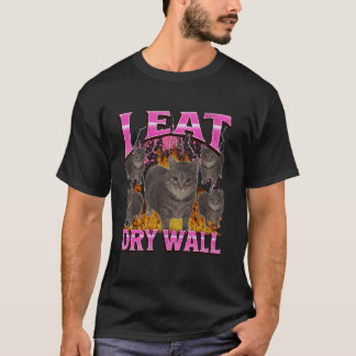 Ich Esse Trockenmauer Funny Oia Oia Katzen Meme Bo T-Shirt