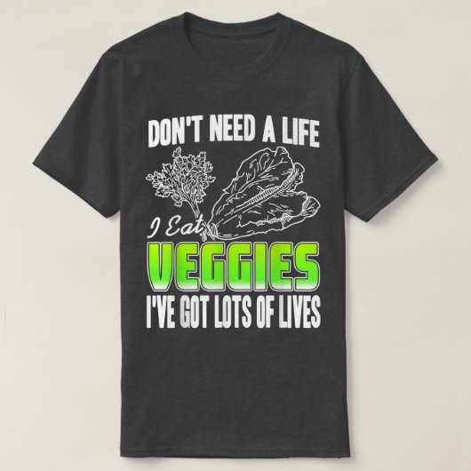 Ich esse Vegies Vegan vegetarische gesunde Geschen T-Shirt (Design vorne)