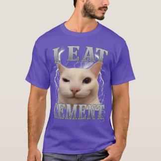 Ich esse Zement Dummes Katzen-Meme Lustige Männer T-Shirt