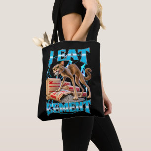Ich esse Zement Lustiges entgleistes Katzen-Meme K Tasche