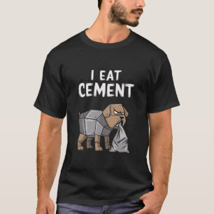 Ich esse Zement T verfluchten Hund komisch sonderb T-Shirt