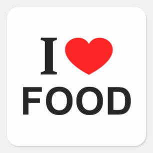 Ich ❤️ ESSEN Ich liebe Essen Ich liebe Essen Quadratischer Aufkleber