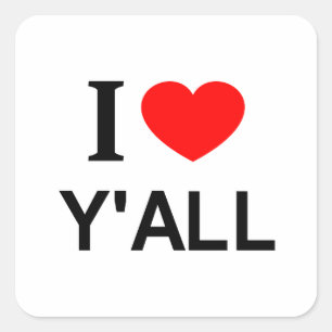 Ich ❤️ Euch alle Ich liebe Euch alle Ich mag Euch Quadratischer Aufkleber