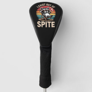 Ich existiere aus Trotz Lustiger Waschbär Vintage Golf Headcover