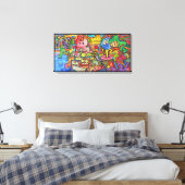 Ich existiere durch Squid Fear City (2.5) Leinwanddruck (Insitu (Schlafzimmer))