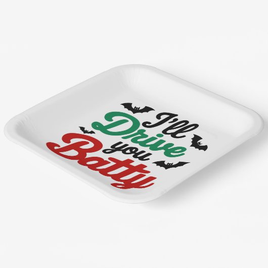 Ich fahre dich Batty Pappteller (Gewinkelt)