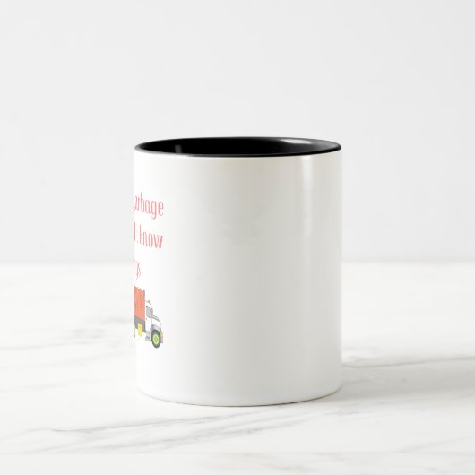 Ich fahre einen Müllwagen und ich weiß, was Zweifarbige Tasse (Mittel)