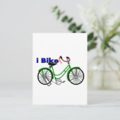 Ich fahre (Fahrrad) zeichnend Fahrrad 1950 Postkarte (Stehend Vorderseite)