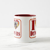 Ich fahre in die Liebe! Zweifarbige Tasse (Mittel)