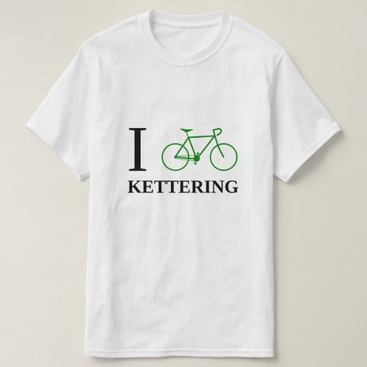 Ich fahre KETTERING rad (grüne Fahrrad-Ikone) T-Shirt (Design vorne)