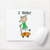 Ich fahre - Mädchen auf Roller Mousepad (Mit Mouse)
