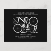Ich fahre mit dem Fahrrad oder denke an Geschenke Postkarte (Vorderseite)
