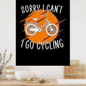 Ich fahre mit dem Fahrrad Poster (Küche)