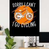 Ich fahre mit dem Fahrrad Poster (Heimbüro)