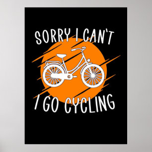 Ich fahre mit dem Fahrrad Poster