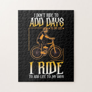 Ich fahre mit dem Fahrrad, um meinen Tagen Leben z Puzzle
