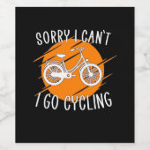Ich fahre mit dem Fahrrad Weinetikett (Einzelnes Label)