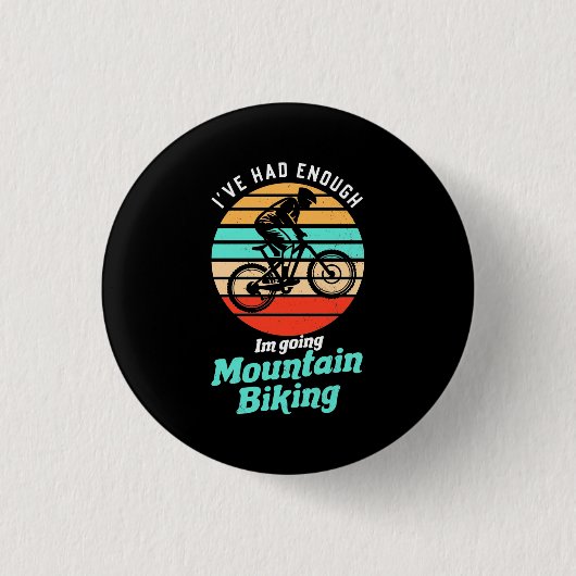 Ich fahre mit dem Mountainbike Button (Vorderseite)