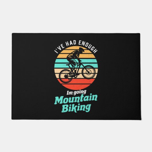 Ich fahre mit dem Mountainbike Fußmatte (Vorderseite)
