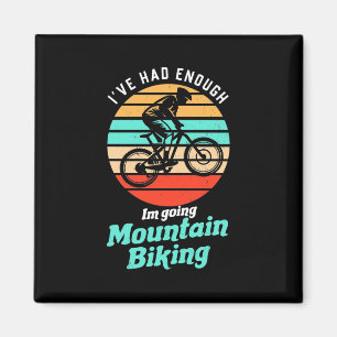 Ich fahre mit dem Mountainbike Magnet