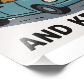 Ich fahre mit Dinosauriern und Behielt zu gehen Fotodruck (Ecke)