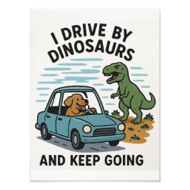 Ich fahre mit Dinosauriern und Behielt zu gehen Fotodruck