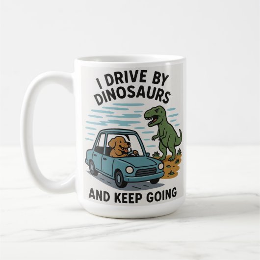 Ich fahre mit Dinosauriern und Behielt zu gehen Kaffeetasse (Links)