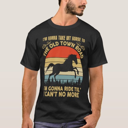 Ich fahre mit meinem Pferd in die Altstadt Road Vi T-Shirt (Vorderseite)