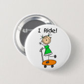 Ich Fahre Stick Figure Button (Vorne & Hinten)