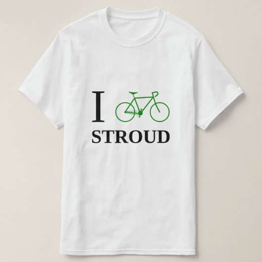 Ich fahre STROUD rad (grüne Fahrrad-Ikone) T-Shirt (Design vorne)