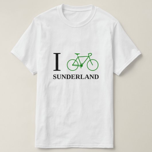Ich fahre SUNDERLAND rad (grüne Fahrrad-Ikone) T-Shirt (Design vorne)