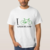 Ich fahre SUNDERLAND rad (grüne Fahrrad-Ikone) T-Shirt (Vorderseite)