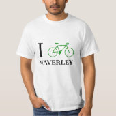 Ich fahre WAVERLEY rad (grüne Fahrrad-Ikone) T-Shirt (Vorderseite)