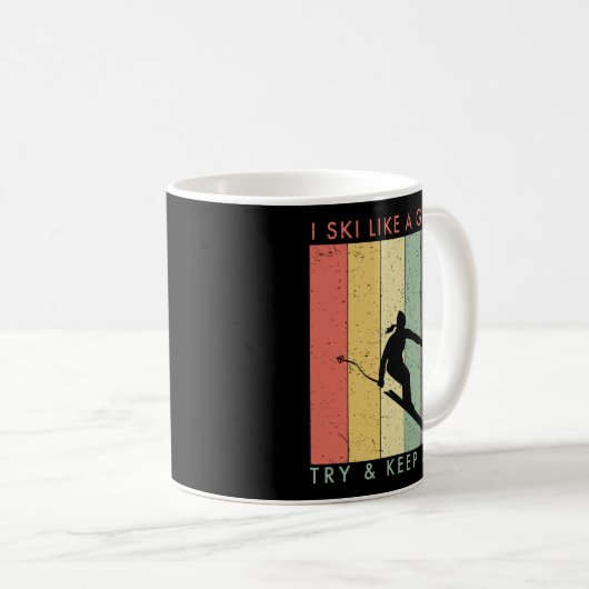 Ich fahre wie ein Mädchen - versuchen Sie, Retro V Kaffeetasse (VorderseiteRechts)