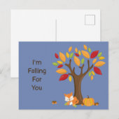 Ich falle für Sie Herbst-Baum Postkarte (Vorne/Hinten)