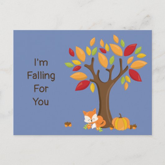 Ich falle für Sie Herbst-Baum Postkarte (Vorderseite)