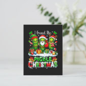 Ich fand das Pickle Xmas Three Santa  Einladung (Stehend Vorderseite)