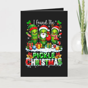 Ich fand das Pickle Xmas Three Santa Feiertagskarte