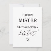 Ich fand, dass mein Meister eine Schwester mit ein Karte (Vorderseite)