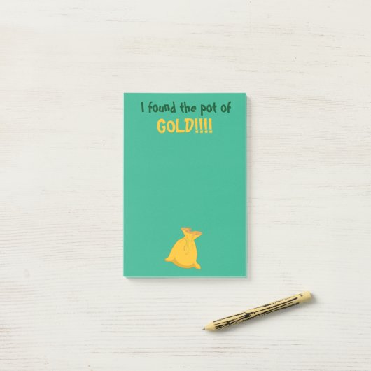 Ich fand den Goldtopf St. Patrick's Day Post-it Klebezettel (Auf Schreibtisch)