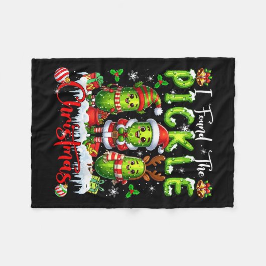 Ich fand den Weihnachtsmann-Rentier-Elfskel Fleecedecke (Vorderseite (Horizontal))