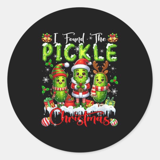 Ich fand den Weihnachtsmann-Rentier-Elfskel Runder Aufkleber (Vorderseite)