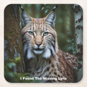 Ich fand die Vermissten Lynx-Untersetzer Rechteckiger Pappuntersetzer (Vorderseite)