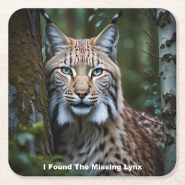Ich fand die Vermissten Lynx-Untersetzer Rechteckiger Pappuntersetzer