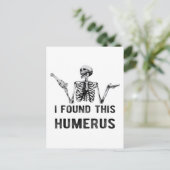 Ich fand diese Humerus Halloween Skelettkarte Postkarte (Stehend Vorderseite)